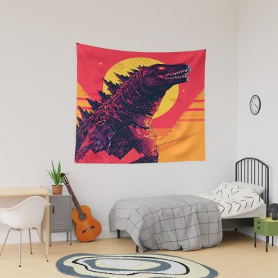 Retro Godzilla Monster King Vintage Style Tapestry