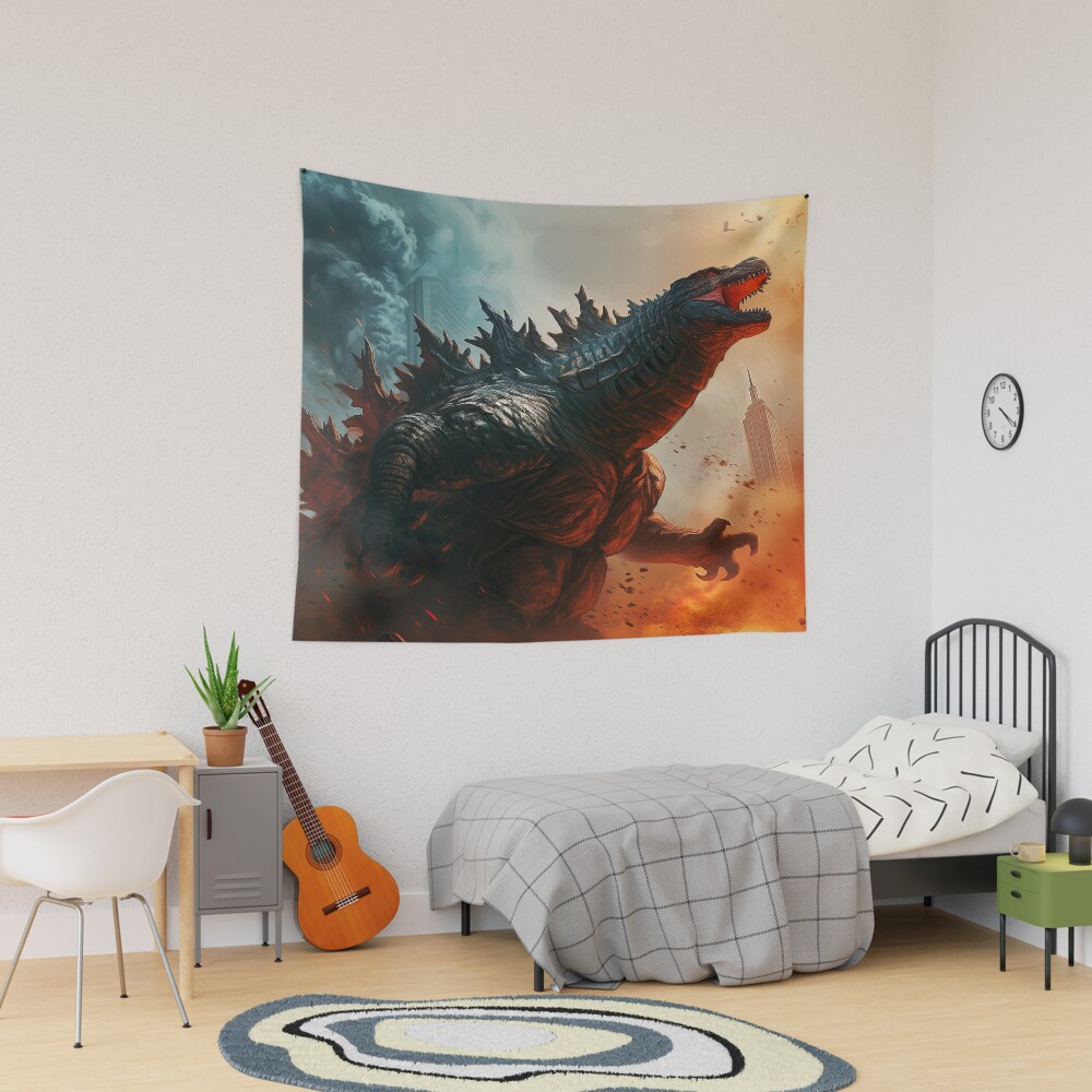 Godzilla King Painting Artistic Kaiju Titan Tapestry